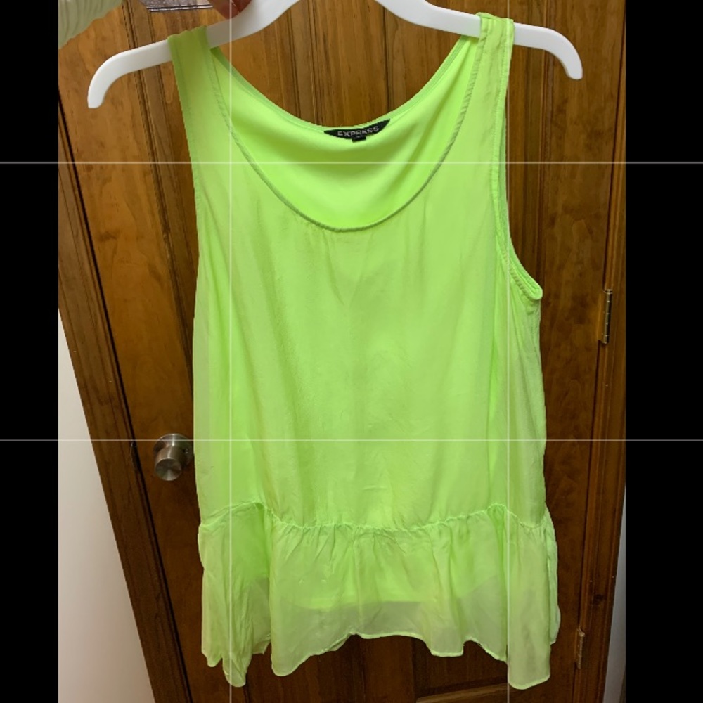 Express neon green flowy tank top